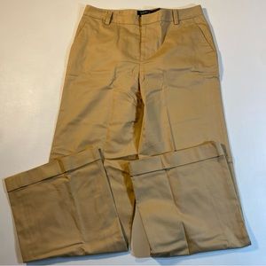 LRL Ralph Lauren Size 10 Tan Khaki Cuffed Trousers Dress Pants